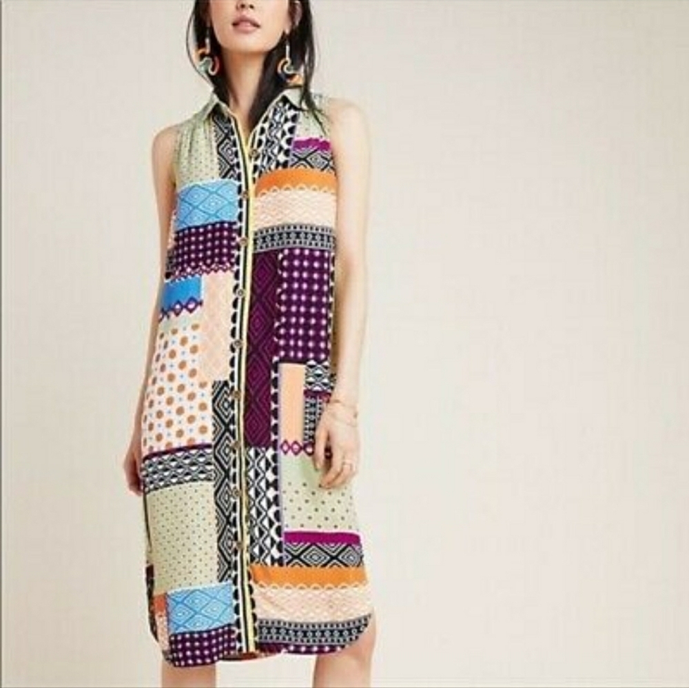 Anthropologie everyway sleeveless shirt dress. 6/8